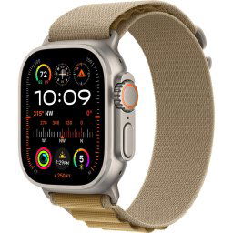 Apple Watch Ultra 2, GPS, Cellular, Carcasa Natural Titanium 49mm, Tan Alpine Loop - Medium