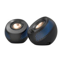 Boxe pentru computer Creative Pebble X 2.0 USB-C cu iluminare RGB personalizabila, Bluetooth 5.3, audio USB, putere RMS de pana la 15 W pentru computer si masina