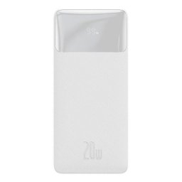 POWER BANK Baseus Bipow, 10000mAh, 20W, 2 x USB; 1 x USB Type-C, digital display pt. status baterie, total 3A, alb