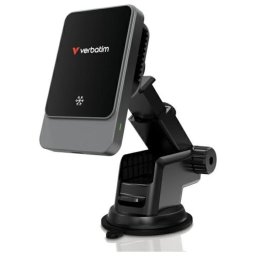 Incarcator auto Verbatim Charge 'n' Drive Magnetic Wireless 15W, RGB, negru/silver, dimensiuni 95.3x60x42.4mm