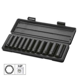 SET 11 TUBULARE DE IMPACT HEX. DE 1/2" 10,11,12,13,14,16,17,19,21,22,24mm (78mmL)