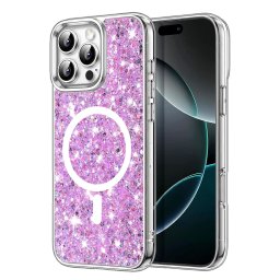 Husa Iphone 16 Pro Max Techsuit Sparkly Glitter magsafe magenta