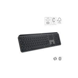 Tastatura Logitech MX Keys S, Iluminare, 2.4GHz&Bluetooth, USB-C, US INTL layout, graphite/negru
