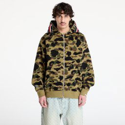 Hanorac A BATHING APE 1St Camo Jacquard Shark Relaxed Fit Full Zip Hoodie UNISEX Green