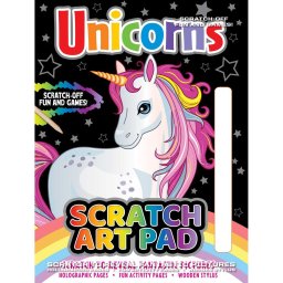 Caiet cu Fise Razuibile si activitati Scratch Art Pad Unicorni Alligator AB3466UNSR