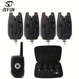 Set 4+1 Avertizori Electronici de Pescuit cu Telecomandă și Husă de Transport – JSFUN, TMKH345958