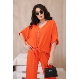 Set of blouses with orange trousers