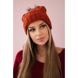 marka niezdefiniowana Cap with fleece Warkocz K226 foxy