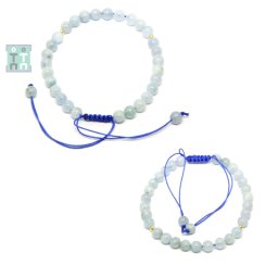 Bratara Acvamarin Natural - Rotund 7 mm - Accesorii Gold Filled - 1 Buc