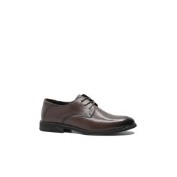 Pantofi eleganți bărbați Mels stil Derby, maro închis, din piele naturală FNX2812-44 EU