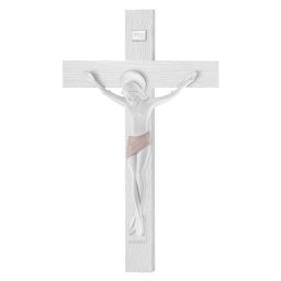 Cruce Lemn si Crucifix Alb 23 cm