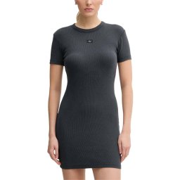 CALVIN KLEIN Rochie Washed Woven Label Rib J20J225265 PT2 washed black