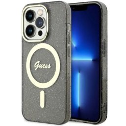 Husa Guess GUHMP14LHCMCGK iPhone 14 Pro 6.1" black/black hardcase Glitter Gold MagSafe