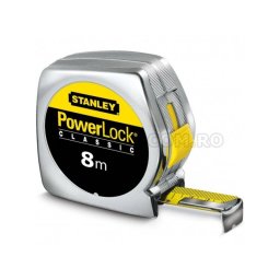 Ruleta PowerLock Classic STANLEY cu carcasa ABS 8m x 25mm