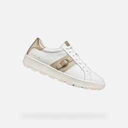 White women's sneakers Geox Spherica ECUB-1 - Women's