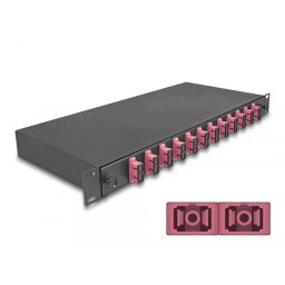 Splice Box fibra optica 19"/1U cu 12 x SC Duplex OM4, Delock 67008