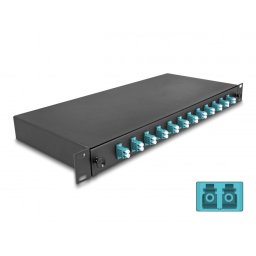 Splice Box fibra optica 19"/1U cu 12 x LC Duplex OM3, Delock 67004