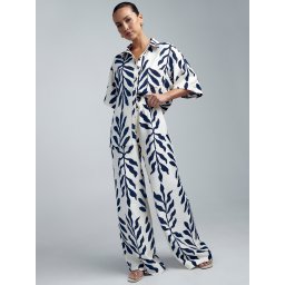 St MRLO Pantaloni 'Kady' albastru închis / alb