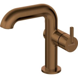 SILIA - Baterie pentru Chiuvetă, cu Pipă Dreptunghiulară, Bronz Periat (BQS_C24M)