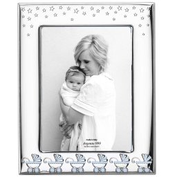 Rama Foto Argint Bebelusi 9x13 cm Carucior Bleu