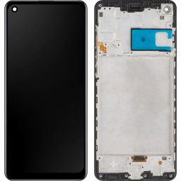 Piese si componente Display cu Touchscreen MP compatibil cu Samsung Galaxy A21s A217, cu Rama, Negru
