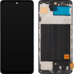 Piese si componente Display cu Touchscreen MP compatibil cu Samsung Galaxy A51 A515, cu Rama, Versiune OLED, Negru