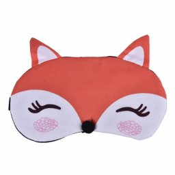 Masca pentru dormit sau calatorie, cu gel detasabil, Pufo Foxxy, 20 cm, portocaliu