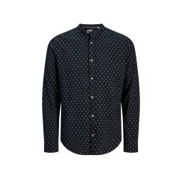 JACK & JONES Cămaşă Jjpierre Slub Aop Band Ls 12270089 19-3922 TCX sky captain