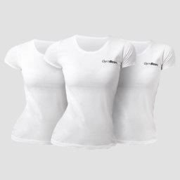GymBeam Women‘s Basic T-Shirt 3Pack White L - 3pack