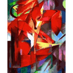 Set pictura pe numere, cu sasiu, Vulpi - Franz Marc, 40x50 cm