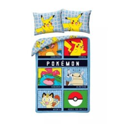 Pokemon: Lenjerie de pat, bumbac - 140 x 200 cm