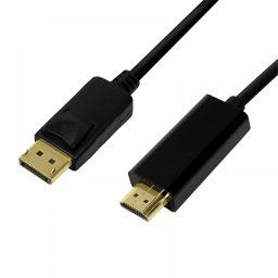 CABLU video LOGILINK, adaptor DisplayPort (T) la HDMI (T), 5m, conectori auriti, rezolutie maxima 4K UHD (3840 x 2160) la 30 Hz, negru, CV0129