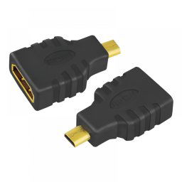 ADAPTOR video LOGILINK, Micro-HDMI (Type D)(T) la HDMI (M), conectori auriti, rezolutie maxima 4K UHD (3840 x 2160) la 30 Hz, negru,