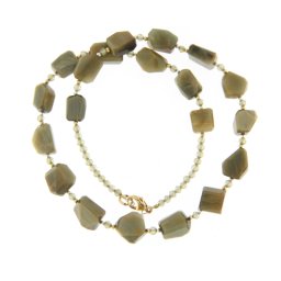 Colier Ochi de Pisica Neregulat Fatetate 9-13 x 8-11 mm - Accesorii Gold Filled