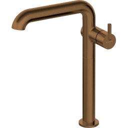 SILIA - Baterie Înaltă pentru Chiuvetă cu Pipă Dreptunghiulară, Bronz Periat (BQS_C24K)