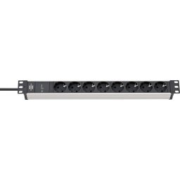 Prelungitor Brennenstuhl Alu Line 8-way 19 2m black / grey - H05VVF3G1,5 / 19,500 A