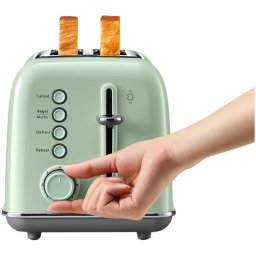 Prajitor de paine DT620E-CG/EU, 2 felii, 900 W, Verde