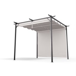 Blumfeldt Pantheon Robust, pergolă de perete, 3 x 3 m, cu jaluzele laterale, oțel acoperit cu pulbere rezistent la intemperii (GDI17-Pantheon 3x3BL)