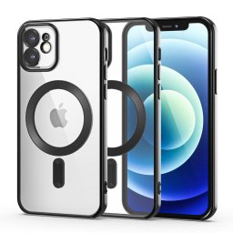 Husa Husă Tech-Protect Magshine MagSafe pentru iPhone 12, compatibilă MagSafe, neagră