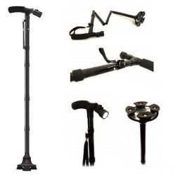Baston telescopic de sprijin pliabil Trusty Cane cu lanterna si pivoti stabilizatori