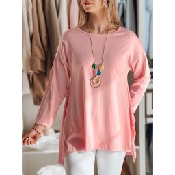 Bluză roz supradimensionată cu cravată