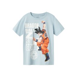 NAME IT Tricou 'NKMFRITZ DRAGONBALL' albastru pastel / portocaliu homar / negru / alb