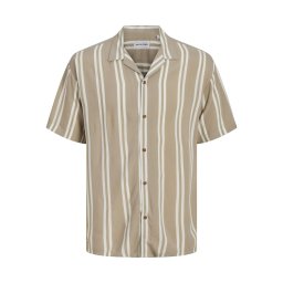 JACK & JONES Cămașă 'JJEJeff' bej închis / alb
