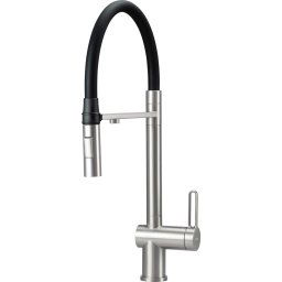 Baterie bucătărie MAGNETIC, cu racord filtru de apă & pipă flexibilă finisaj: Otel slefuit – Cod BRM_F75M