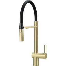 Baterie bucătărie MAGNETIC, cu racord filtru de apă & pipă flexibilă, finisaj aur periat – Cod BRM_R75M
