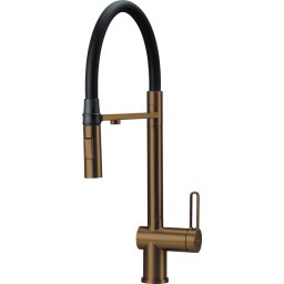 Baterie bucătărie MAGNETIC, cu racord filtru de apă & pipă flexibilă, finisaj bronz periat – Cod BRM_C75M