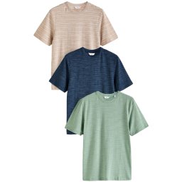 Next Tricou albastru marin / gri taupe / verde pastel