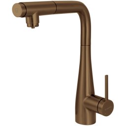 Baterie bucătărie ERIDAN, cu racord filtru de apă & pipă extractibilă, finisaj bronz periat – Cod BRE_C75M