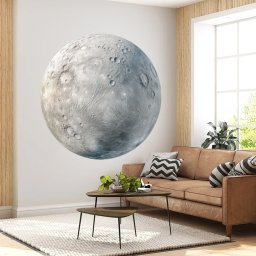 Fototapet Rotund Autoadeziv, Luna in Detaliu IFA1 (Dimensiune Fototapet: 120x120cm)