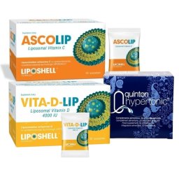 Pachet Vitamina C lipozomala, Plasma Quinton hipertonic si Vitamina D lipozomala